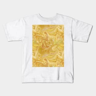 Yellow Silk Marble - Digital Liquid Paint Kids T-Shirt